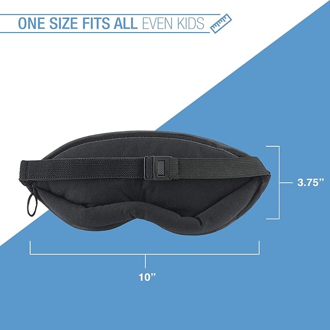 Lewis N. Clark Comfort Eye Mask + Sleep Aid to Block Light for Travel, Airplane, Hotel, Airport, Insomnia + Headache Relief with Adjustable Straps, Blue - Bloomnest