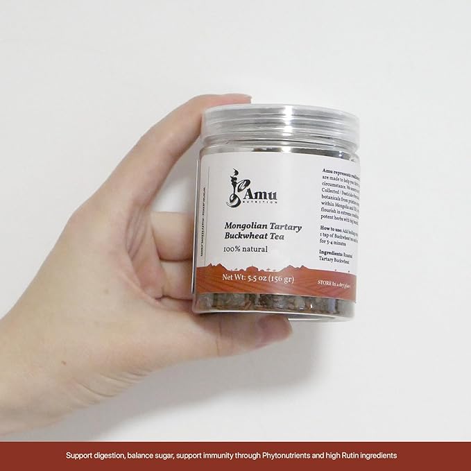 [ Amu Nutrition Tea ] Goji berry Tartary Buckwheat Chamomile (Chrysanthemum) Tea - A Collection of Three Authentic Mongolian Tea Gift sets- Organic Loose Leaf tea - Net Weight 9.2oz 苦荞麦 | 枸杞 | 菊花茶 - Bloomnest