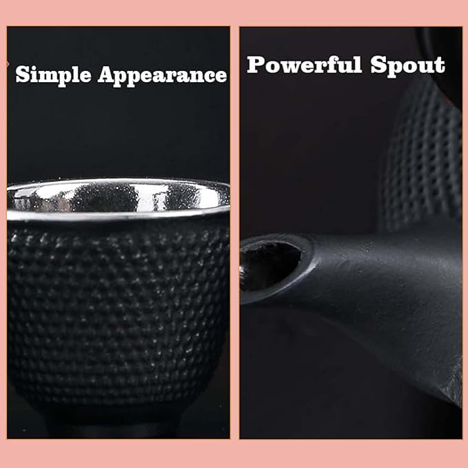 Cast Iron Teapot Set with Gift Pakckage, Pear Flower Tea Pot, Japanese Style Tetsubin Tea Gift Set, 4 Cups, Trivet and Lid Holder