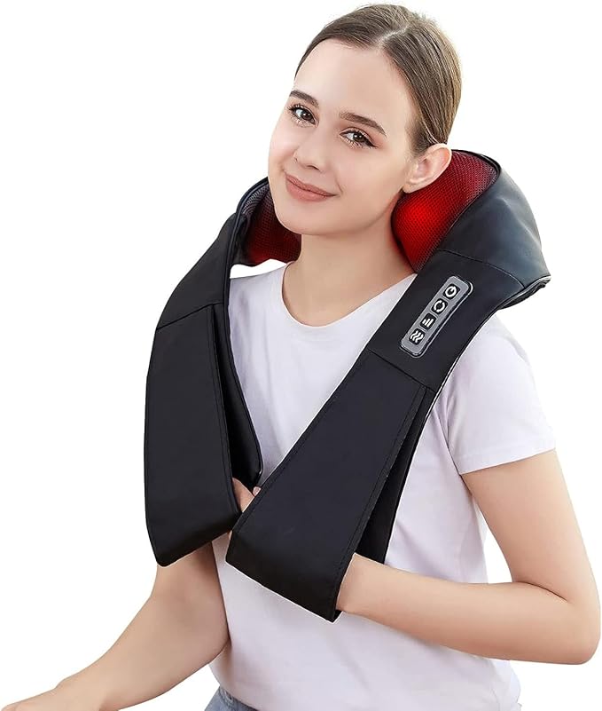 Neck and Shoulder Massager with Heat, Shiatsu Neck Massager for Neck and Shoulder Massage, Neck and Back Massager for Office & Home Use, Birthday Gifts