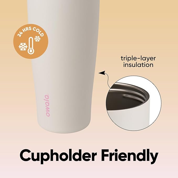 Owala FreeSip Tumbler Insulated Stainless Steel Water Bottle with Built-in Straw and Side Handle, For Travel, Work, School, and Sports, 40oz, BPA Free, Leak Proof, Deaybreak Owala