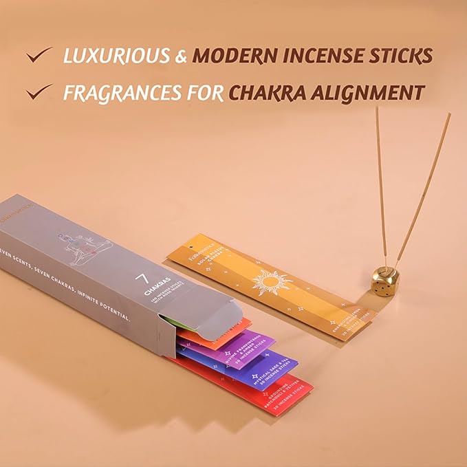 Folkulture Incense Stick for Home | Set of 7 Organic Insenses (140) Insence-sticks for Relaxation with 60 Minute Burn Time | Frankincense, Sage & Tea, Lavender & Peppermint | Non-Toxic Inscents-sticks