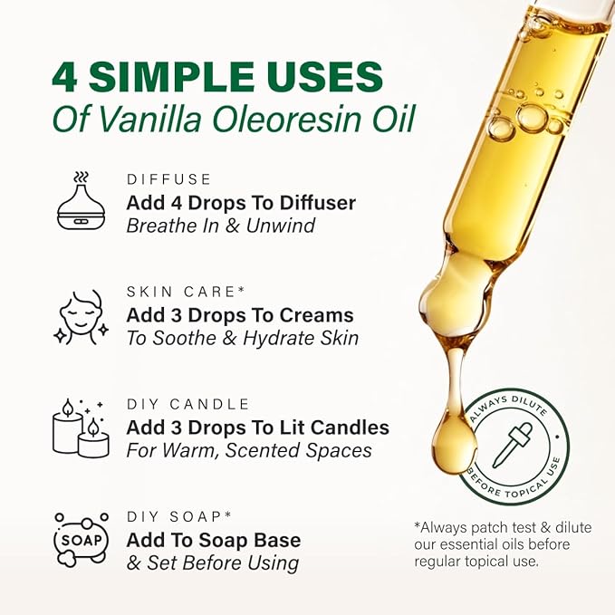 KUKKA Vanilla Essential Oils - 4 Fl Oz - for Hair, Skin, Diffuser, Aromatherapy & DIY Soap Making Scent - Bloomnest
