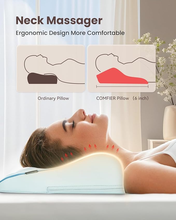 COMFIER Shiatsu Back Massager with Heat, Neck and Back Massager for Pain Relief Deep Tissue,Gift for Men Women Home Office Use-Blue - Bloomnest