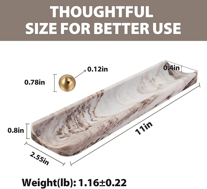 Koville Italian Natural Marble Incense Holder, Incense Holders for Sticks, Incense Burner Holder, Ideal for Meditation and Relaxing, Easy to Clean(Palissandro Classico) - Bloomnest