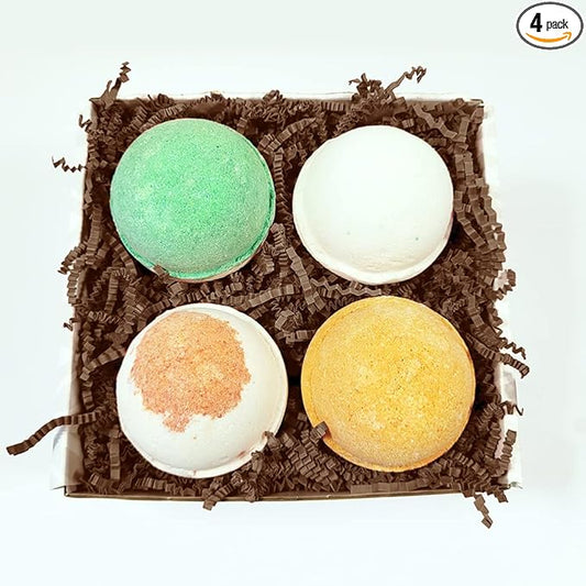 Legends Creek Farm, Goat Milk Bath Bomb Bundle, Shea Butter & Sunflower Oil, Hydrate and Relax, 18 Oz Total (4-Pack) (Oatmeal Milk & Honey, Bergamot Lime, Chamomile Cherry Blossom, Eucalyptus) - Bloomnest