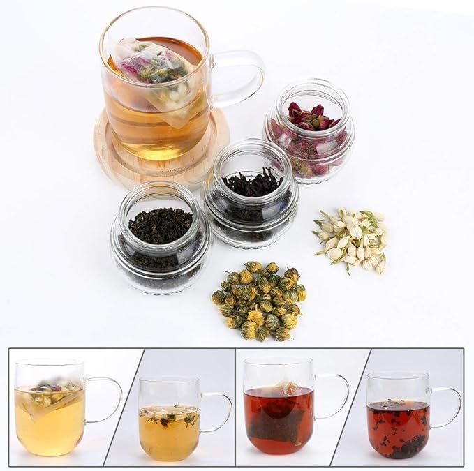 TamBee Tea Bags Disposable Tea Filter Bags Tea infusers Empty Muslin Drawstring Seal Filter Drawstring Herb Loose Tea Bag 400 Pack (400, 2.76" x 1.97") - Bloomnest