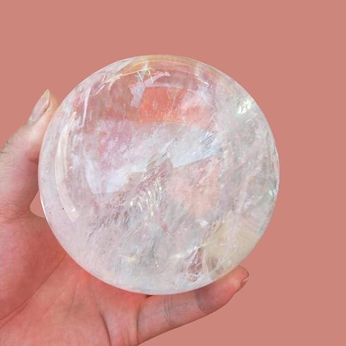 Natural Clear Quartz Crystal Ball,White Crystal Sphere Healing Crystal Ball with Stand Home Decor Prosperous Love Invite Wealth + Pedestal (700g)… - Bloomnest
