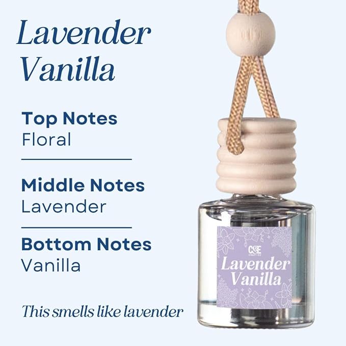 CANDECraftCo Car Air Hanging Fragrance Oil, Car Auto Freshener for Essential Oils, Scents Fragrance Aromatherapy Automobile Diffuser, Long Lasting (Cactus Bloom + Lavender Vanilla) - Bloomnest