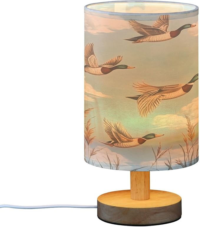 Flying Ducks Retro LED Table Lamp with USB Port Night Light Bedroom Lamps for Nightstand Living Room Dorm Home Office Desk - Bloomnest
