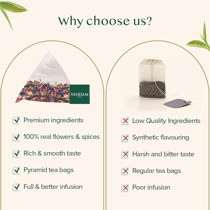 VAHDAM, Hibiscus Rose Tea Bags - 100% Whole Hibiscus Flowers Herbal Tea Bags (100 Count) With Rose, Chamomile & Exotic Spices | Caffeine Free, Floral Flavor Tisane | Resealable Ziplock Pouch - Bloomnest