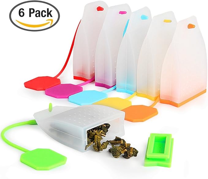 6 Pack Silicone Tea Infuser, FineGood Tea Bags Tea Infuser for Loose Tea Reusable Tea Filter Strainer - Bloomnest