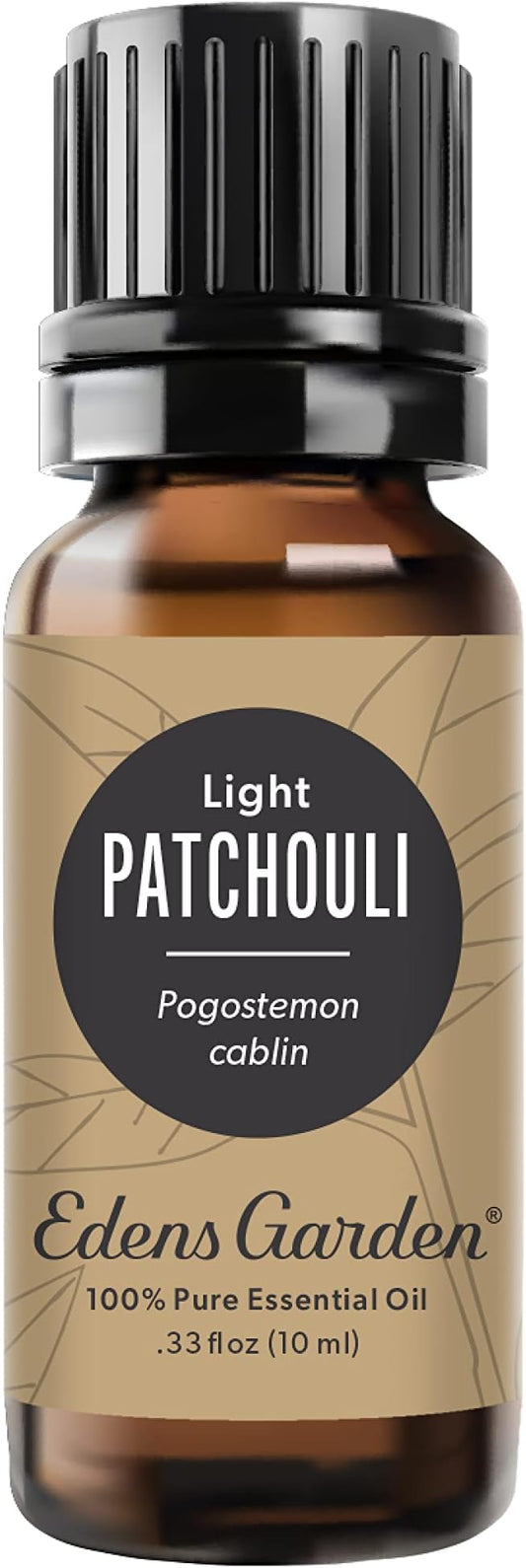 Edens Garden Patchouli- Light Essential Oil- 100% Pure Premium Grade, Undiluted, Natural, Therapeutic, Aromatherapy, The Best for Diffuser, Skin, Face, Hair 10 ml (.33 fl oz) EdensGarden