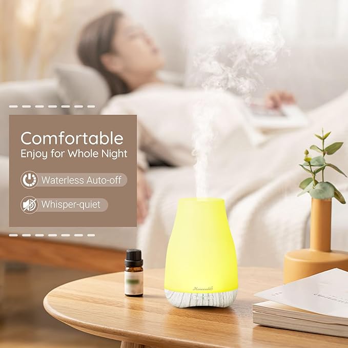 Aromatherapy Essential Oil Diffuser for Room: Air Humidifier Aroma Scent Cool Mist Diffusers Colorful Light Cute Mini Small Waterless Auto Off Ultrasonic for Home Bedroom - Bloomnest