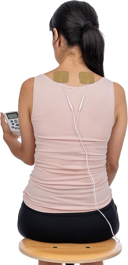 Discount TENS Brand - Premium Replacement Electrodes Compatible with TENS 7000 – 20 Pack (2"x2" Self-Adhesive Wired Pads), Durable Reusable TENS Unit Electrode Pads with 2mm Pin Connector