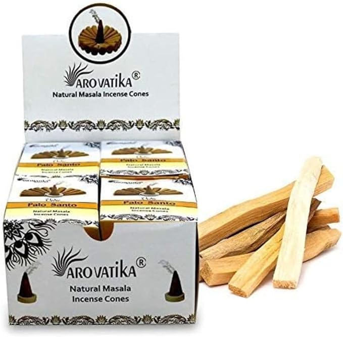 ARO VATIKA Vedic Palo Santo Natural Masala 120 Incense Cones in Pack of 12 Boxes |12 Assorted Fragrances Dhoop Cones | Best for Prayer, Reiki, Meditation and Relaxation | Burn time- 25 Mins AROVATIKA