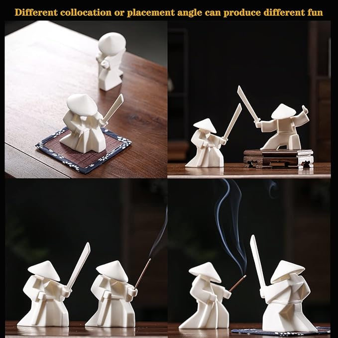 LYART Tea Pet Warrior Statue Figurine Tea Ornament Accessories Cute Kung Fu Tea Decoration Gift for Tearoom Home Office Children's Day Gift for Tea Lover (White1 and White2) - Bloomnest