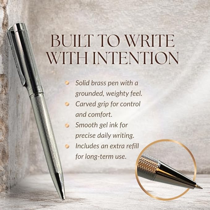 Guided Journal for Women Gift Set | 13-Week Self-Reflection & Mindfulness Practice for Self-Care, Gratitude & Personal Growth | Daily Prompts & Exercises | Brass Pen | A5 Vegan Leather | Elegant Gift Box | Her Vibe SimplyZen
