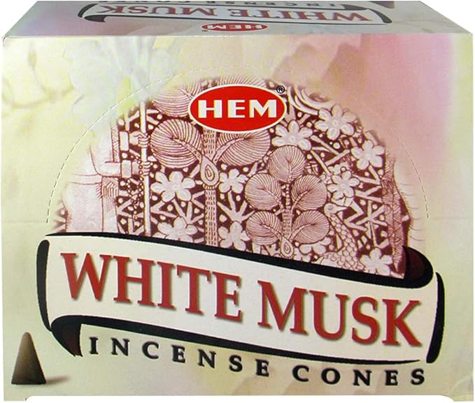 White Musk Incense Cones and Cone Incense Burner Bundle Insence Insense Hem Incense