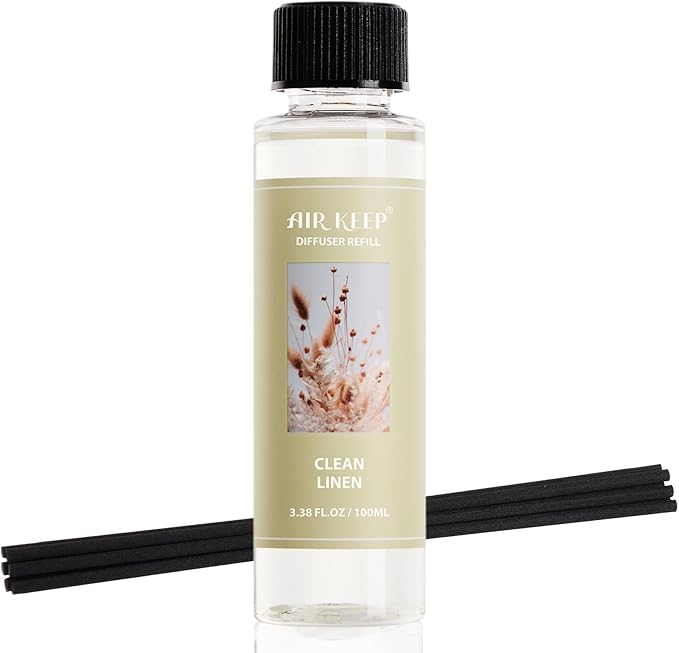 Airkeep Reed Diffuser Oil Refill/Clean Linen/3.38 oz/1 Pack/Air Freshener & Aromatherapy Essential Oil Blend for Home Fragrance – Scented Refill Oil for Bathroom, Bedroom & Home Decor - Bloomnest