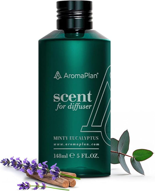 AromaPlan Hotel Scents Minty Eucalyptus 5 Fl Oz (148ml), Home Luxury Aroma & Hotel Fragrance Diffuser Oil- Hotel Diffuser Oil for Aromatherapy- USA Made, Bigger Bottle, Bolder Aroma & Longer Lasting - Bloomnest