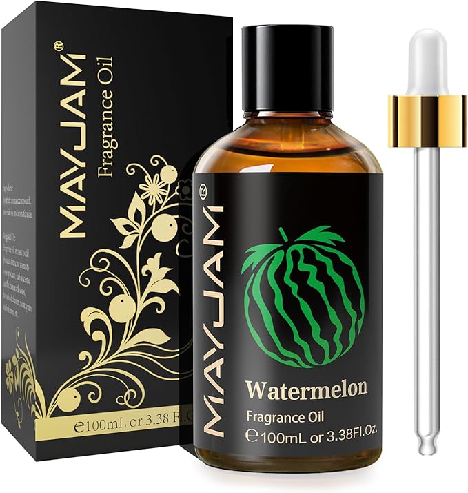 MAYJAM 100ML/3.38FL.OZ Watermelon Fragrance Oils with Glass Dropper, Essential Oils for Diffusers for Home, Long Lasting Scented Oils for Diffusers Soap Candle Making - Bloomnest