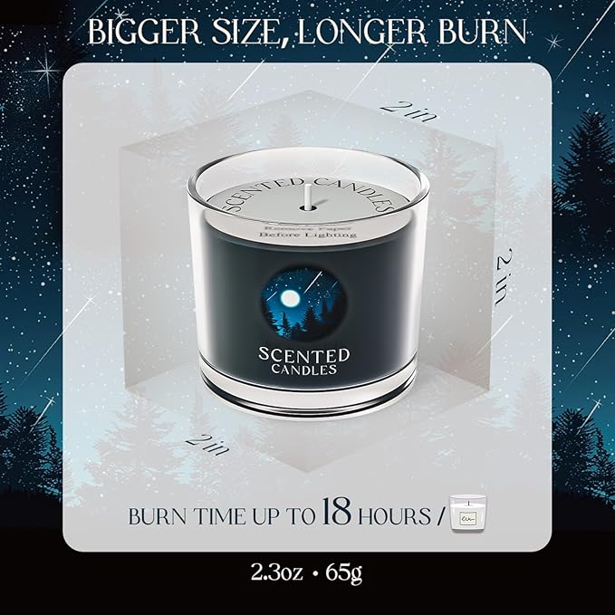 Candles for Men, Scented Candles Gifts for Women, Candle Gift Set for Him, 3 Scented Votive Candles, Birthday Gifts for Men (Black, 7 oz) - Bloomnest