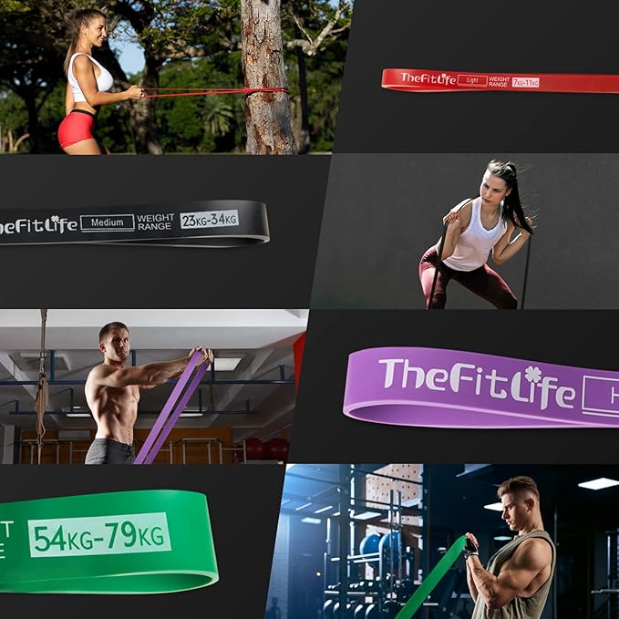 TheFitLife Pull Up Assistance Bands- Resistance Bands for Working Out, Long Workout Bands for Exercise, Fitness Band for Pullup Assist, a Substitute of Dumbbell Set and Kettlebells, Barbell - Bloomnest