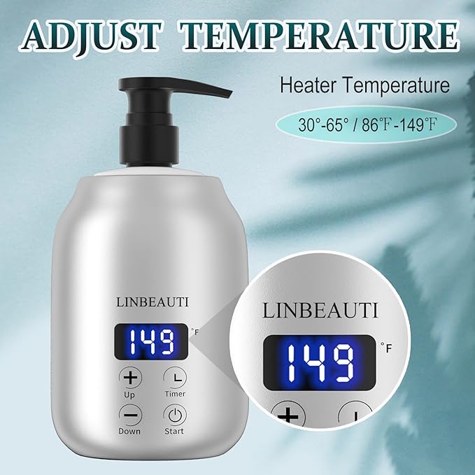 Massage Oil Warmer with Two Oil Bottle Dispenser, Lotion Bottle Warmer, Smart Touch Key Electric Warm Lotion Dispenser, Lube Gel Cream Warmer for Home Pro Salon Spa Massage (Silver) - Bloomnest