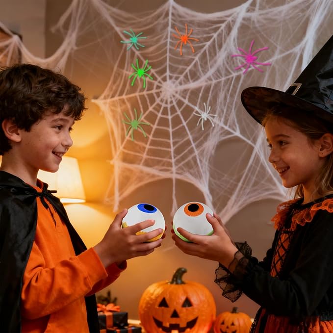 Halloween Bath Bombs for Kids Gifts: 9 Pcs Eyeball Bath Bomb with Toys Inside Surprise Spider Light up Bath Toy Spooky Basket Stuffers for Kid Boys Girls Ages 3+ Bubble Fall Shower Steamers Bathroom - Bloomnest