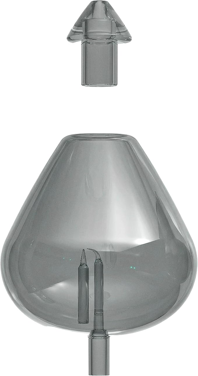 20ml Hand-Blown Glass Atomizing Chamber for Waterless Essential Oil Diffusers - High Transparency, Plastic-Free Nebulizing Vessel, DIY Replacement Accessory, Black Obsidian