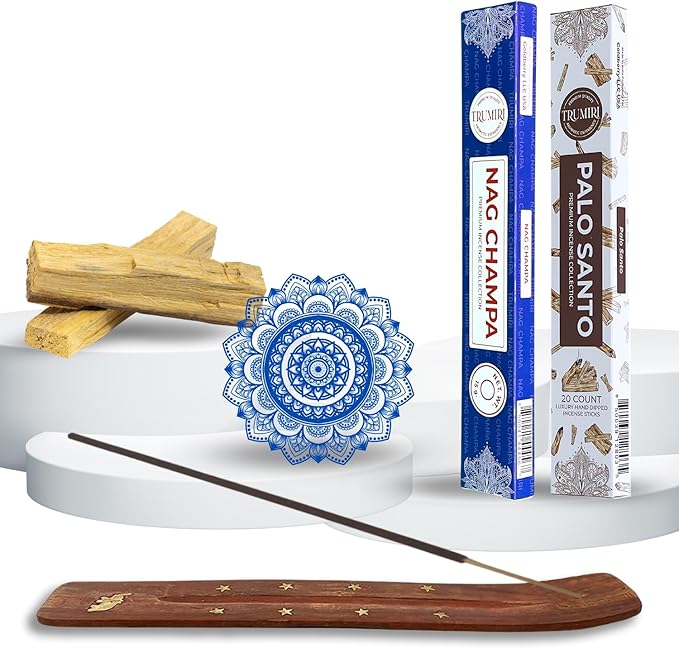 Trumiri Incense Sticks - Combo Pack of 35 Insence-Sticks - 15 Nag Champa + 20 Palo Santo - Insenses - Insents - Incents - Inscense - Incence - Incienso - All Natural Incense Sticks TRUMIRI