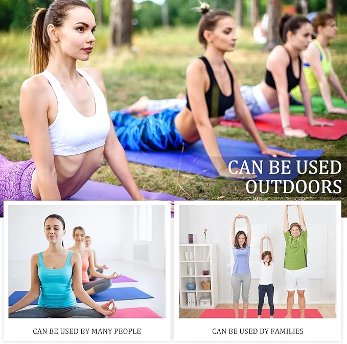 Hoolerry 36 Pieces Yoga Mats Sets Includes 12 Pcs Yoga Mats Bulk 68” x 24” x 6mm Thick Exercise Mat Non Slip 12 Resistance Bands 12 Carrying Straps for Women Girls for Gym Pilates - Bloomnest