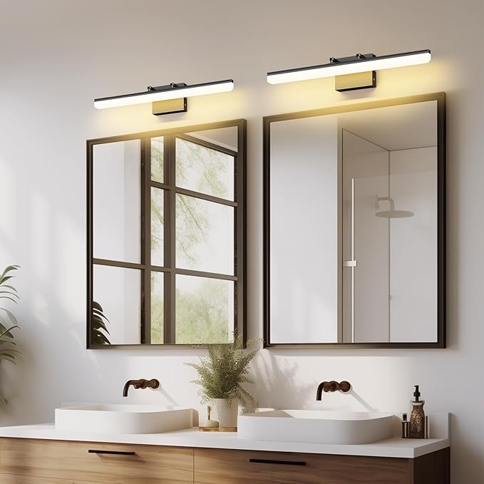 Black Vanity Light 24", 18W LED Bathroom Light Bar with 5CCT, Adjustable Angle & ETL Dimmable Driver – Modern Bathroom Vanity Light Fixture for Mirror, Powder Room, Bedroom, Apartment, Hotel - Bloomnest