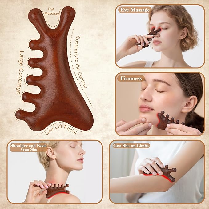 ProSuites 3 Pack Scalp Massager Hair Growth,Wooden Gua Sha Head Massage Tool for Hair Growth, Soothing and Relaxing ProSuites