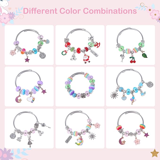 Gifts for Girls Age 6-8 8-10,Bracelet Making Kit,Girls Toys,Gift Basket That Inspires Creativity and Individuality and is Fun to Play with Friends Create a Unique Gift for Your Friend - Bloomnest