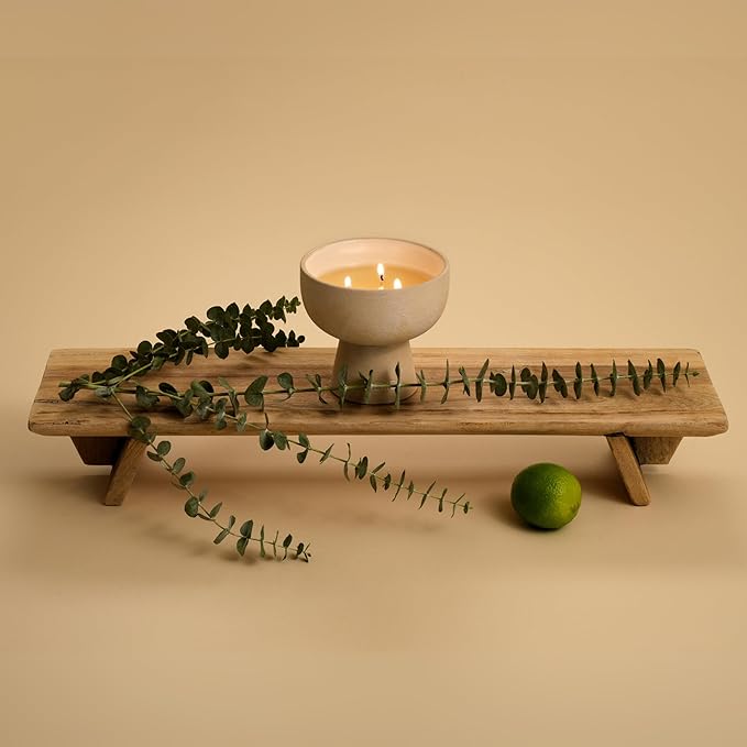 New BLUEME Wellness Candle Wax Refill, Contains Essential Oil, Sustainable, Hand Finished, Hand Poured, Premium, Luxury Ceramic, Natural Cotton Wick (24oz, Eucalyptus & Lime) - Bloomnest