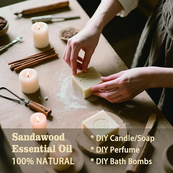 Sandalwood Fragrance Oil-Sandalwood Essential Oil 8.33oz (250ml)-100% Pure Natural Scent for Diffusers, Candles, Soap Making & Aromatherapy-Relaxing Home & Gift Essential Oil for Bath, Massage - Bloomnest