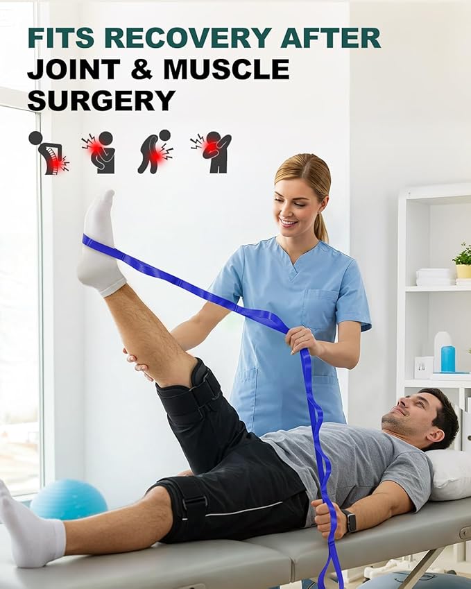 Trideer Stretching Strap Yoga Strap Physical Therapy for Home Workout, Exercise, Pilates and Gymnastics, 10 Loops Non-Elastic Stretch Bands with Aesthetic Packaging for Women & Men - Bloomnest
