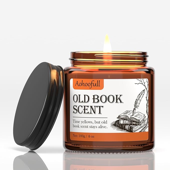 Scented Candles Gifts for Book Lovers, Soy Wax Candles,Fall Candle Inspired Gift Ideas for Readers,Women, Bookworm, Librarian, Men, Friend, 4 oz - Bloomnest