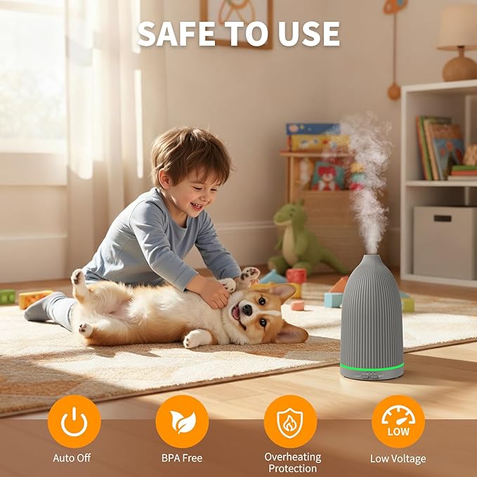 URPOWER 100ML Essential Oil Diffuser Ultrasonic Cool Mist Humidifier with 7 LED Lights, Timer & Auto-Off Quiet Aromatherapy Scent Diffuser for Home Bedroom Office Relaxation - Bloomnest