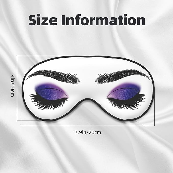 Sleep Eye Mask Purple Eyeshadow Eyelash Sleep Mask for Women Men Comfortable Eye Mask with Adjustable Strap Soft Eye Cover Blindfold for Travel Yoga Nap Shift Work - Bloomnest