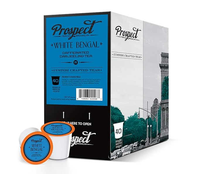 Prospect Tea Co. White Bengal Darjeeling Tea Pods Compatible with K Cup Brewers Including 2.0, 40 Count - Bloomnest