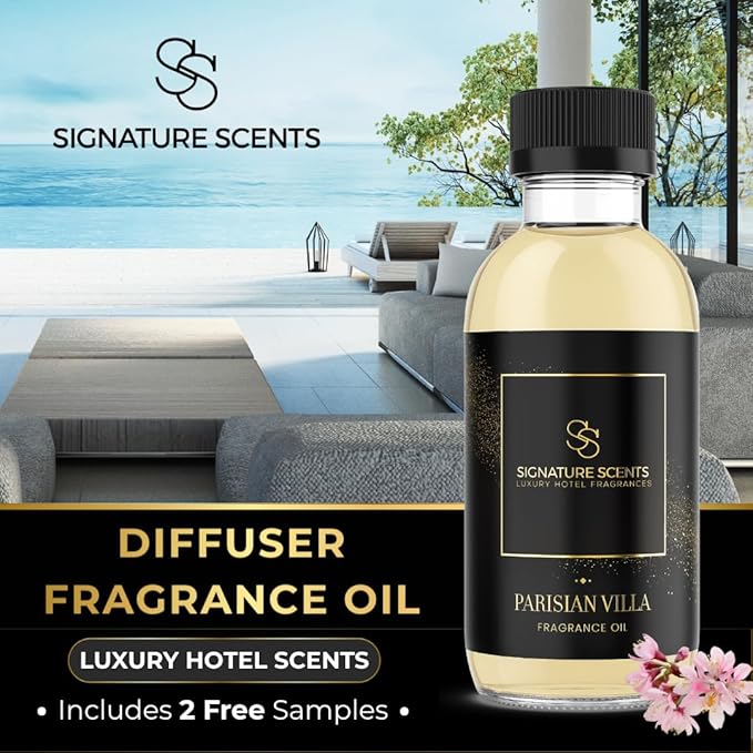 Luxury Hotel Fragrances - Hotel Fragrance Oil - Diffuser Oil Blends for Aromatherapy (Parisian Villa) 4.05 Fl Oz (120ml) - Bloomnest