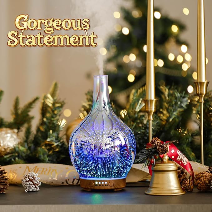 Porseme 3D Essential Oil Diffuser Cool Mist Humidifier Ultrasonic Aromatherapy Diffuser,150ml Last 6h,Auto Shut-Off,Air Refresh,Decoration for Home,Office,Yoga,Baby,Sleep Porseme