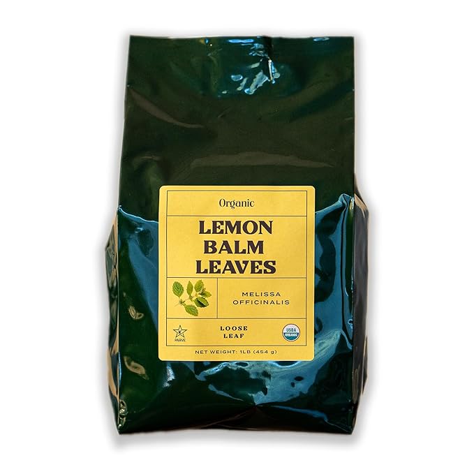Worldwide Botanicals Organic Lemon Balm Tea, 1Lb - Loose Leaf Premium Herbal Tea | 100% Pure Lemon Balm Leaves | For Stress Relief and Good Digestion | Kosher - Bloomnest