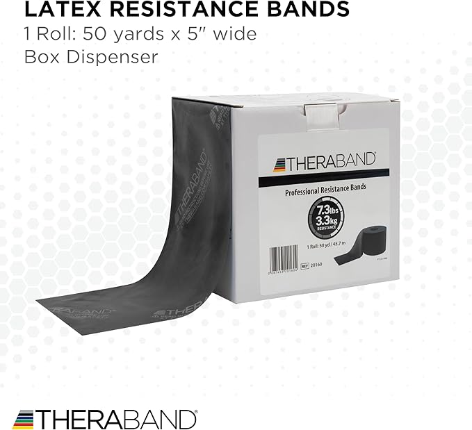 THERABAND Resistance Band, Black, Special Heavy, 50-Yard Roll, Latex Elastic Band for Exercise - Bloomnest