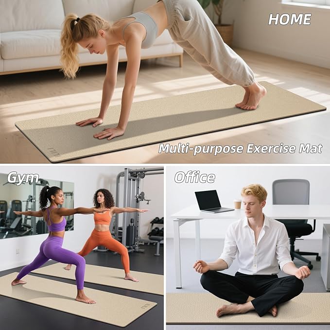 ILILI Yoga Mat 10mm Extra Thick and 193cm Extra Long, 76x28×0.4 Inch, Double Color Non-Slip TPE Material, Easy Carrying with Strap, Ideal for Yoga, Pilates, Floor Exercise, Home and Outdoor Use, Eco Friendly - Bloomnest