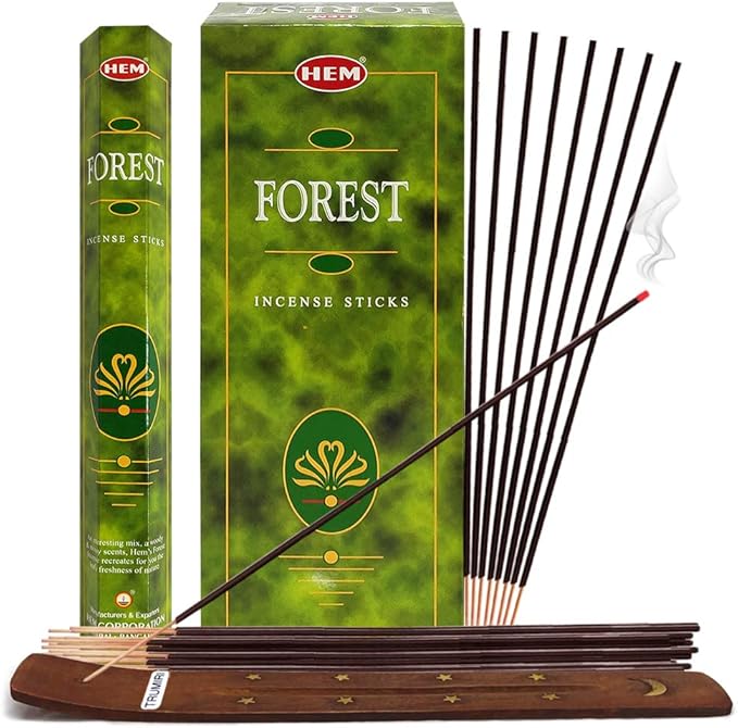 TRUMIRI Forest Incense Sticks & Holder Bundle: 120pcs (6x20) in 1 Box