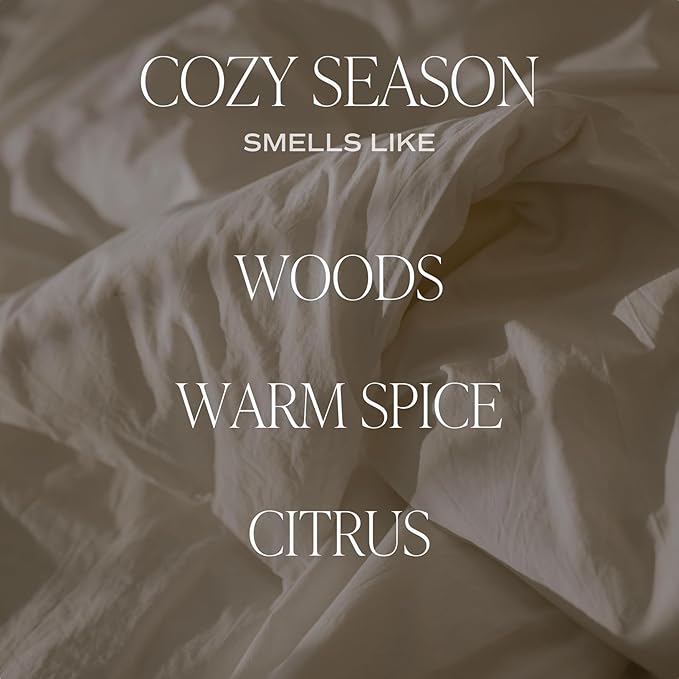 Sweet Water Decor Cozy Season Candle, Large 15oz Jar, Scented with Warm Woods, Citrus & Spice, Non-Toxic Soy Wax Blend, Fall & Winter Home Candle for Autumn, Thanksgiving & Christmas, 70+ Hour Burn - Bloomnest